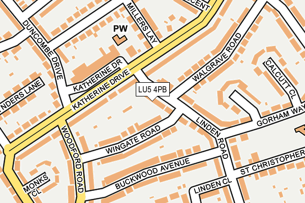 LU5 4PB map - OS OpenMap – Local (Ordnance Survey)