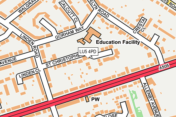 LU5 4PD map - OS OpenMap – Local (Ordnance Survey)