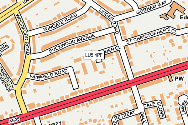 LU5 4PF map - OS OpenMap – Local (Ordnance Survey)