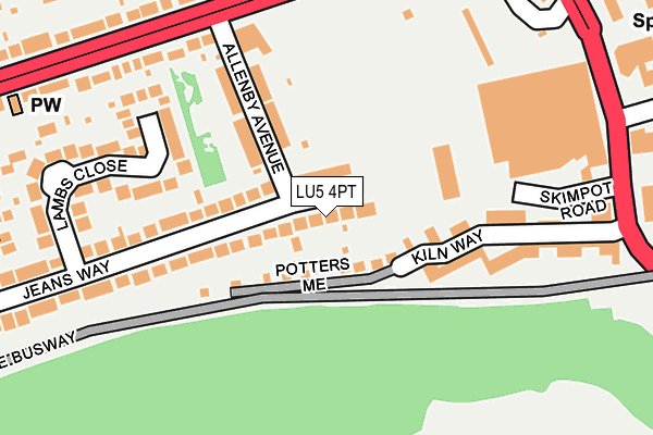 LU5 4PT map - OS OpenMap – Local (Ordnance Survey)
