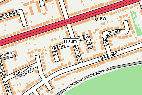 LU5 4PY map - OS OpenMap – Local (Ordnance Survey)