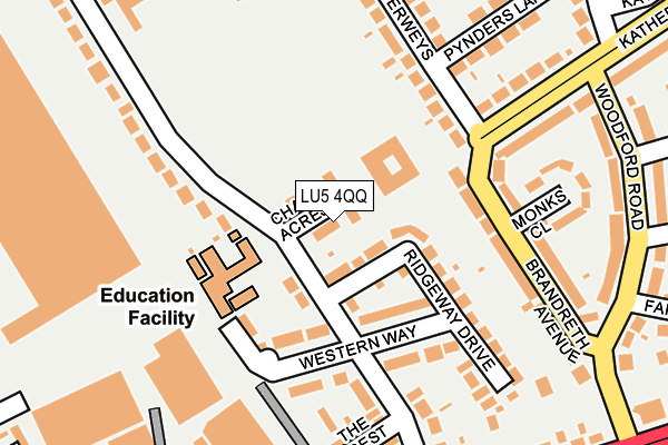 LU5 4QQ map - OS OpenMap – Local (Ordnance Survey)