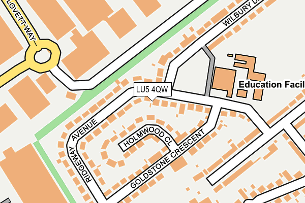 LU5 4QW map - OS OpenMap – Local (Ordnance Survey)