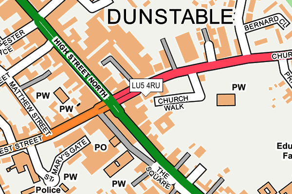 LU5 4RU map - OS OpenMap – Local (Ordnance Survey)