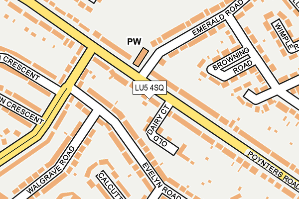 LU5 4SQ map - OS OpenMap – Local (Ordnance Survey)