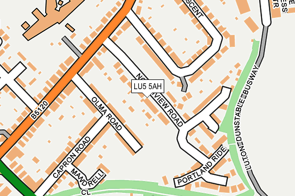 LU5 5AH map - OS OpenMap – Local (Ordnance Survey)