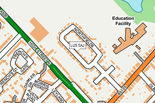 LU5 5AJ map - OS OpenMap – Local (Ordnance Survey)