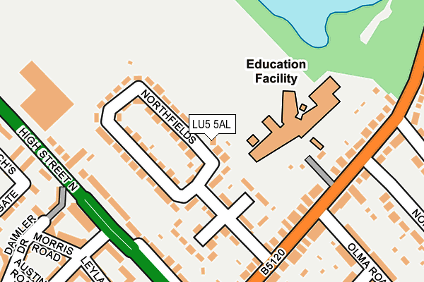 LU5 5AL map - OS OpenMap – Local (Ordnance Survey)