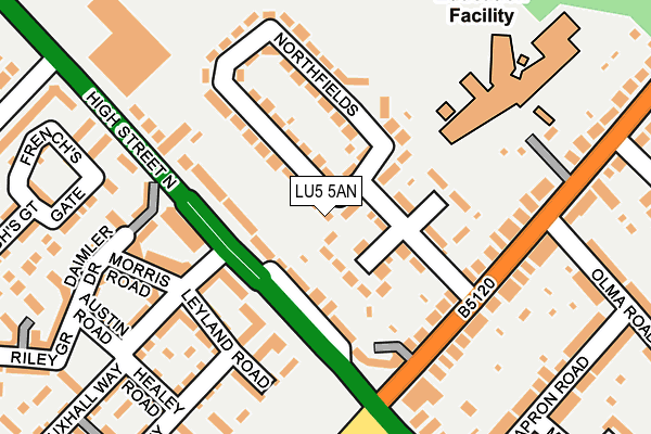 LU5 5AN map - OS OpenMap – Local (Ordnance Survey)