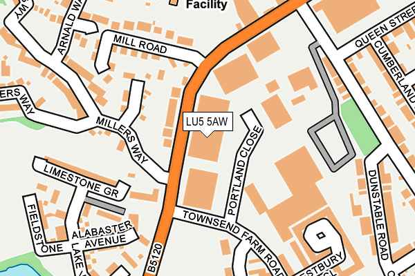 LU5 5AW map - OS OpenMap – Local (Ordnance Survey)