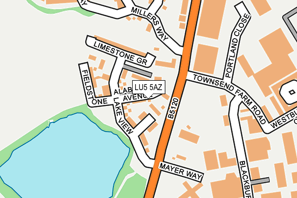 LU5 5AZ map - OS OpenMap – Local (Ordnance Survey)