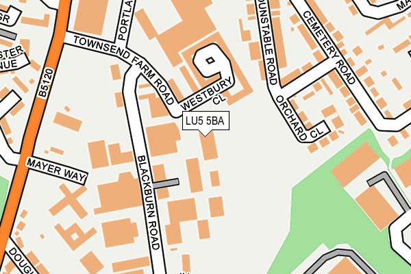 LU5 5BA map - OS OpenMap – Local (Ordnance Survey)