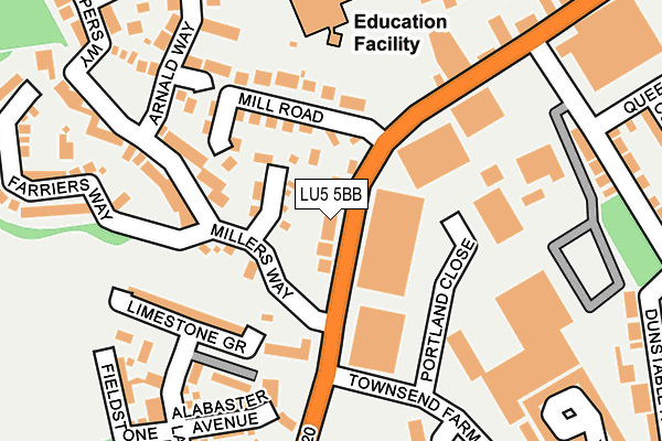 LU5 5BB map - OS OpenMap – Local (Ordnance Survey)