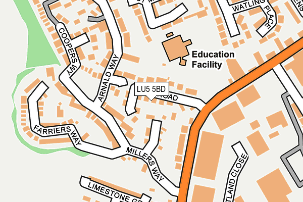 LU5 5BD map - OS OpenMap – Local (Ordnance Survey)