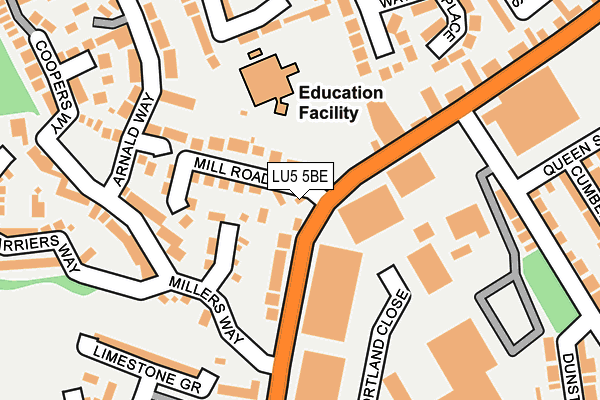LU5 5BE map - OS OpenMap – Local (Ordnance Survey)