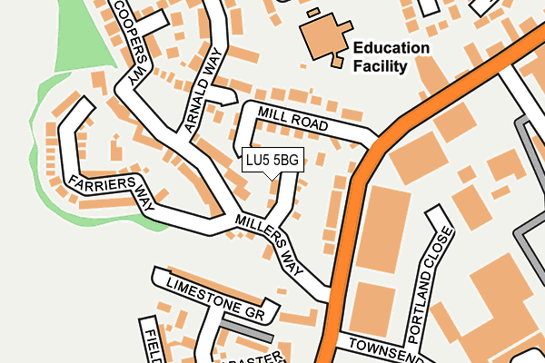 LU5 5BG map - OS OpenMap – Local (Ordnance Survey)