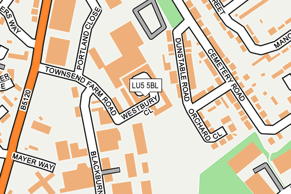 LU5 5BL map - OS OpenMap – Local (Ordnance Survey)