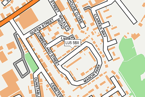 LU5 5BX map - OS OpenMap – Local (Ordnance Survey)