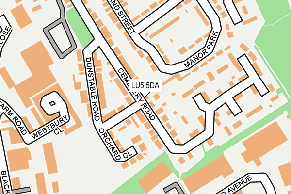 LU5 5DA map - OS OpenMap – Local (Ordnance Survey)