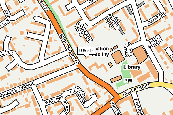 LU5 5DJ map - OS OpenMap – Local (Ordnance Survey)