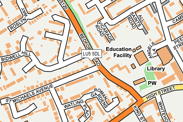 LU5 5DL map - OS OpenMap – Local (Ordnance Survey)