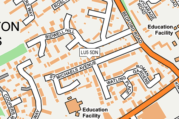 LU5 5DN map - OS OpenMap – Local (Ordnance Survey)