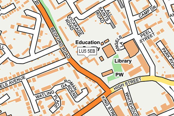 LU5 5EB map - OS OpenMap – Local (Ordnance Survey)