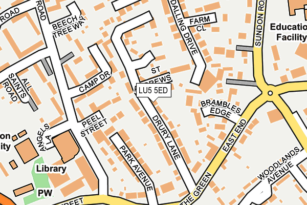 LU5 5ED map - OS OpenMap – Local (Ordnance Survey)