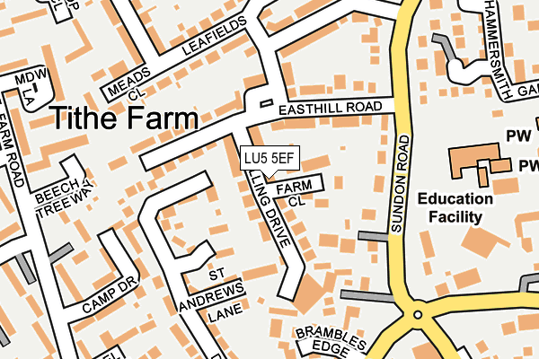 LU5 5EF map - OS OpenMap – Local (Ordnance Survey)