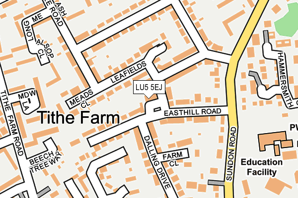 LU5 5EJ map - OS OpenMap – Local (Ordnance Survey)