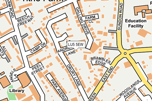 LU5 5EW map - OS OpenMap – Local (Ordnance Survey)