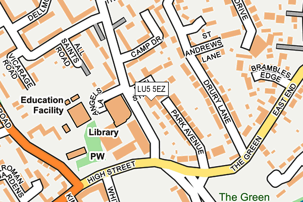 LU5 5EZ map - OS OpenMap – Local (Ordnance Survey)