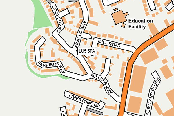 LU5 5FA map - OS OpenMap – Local (Ordnance Survey)