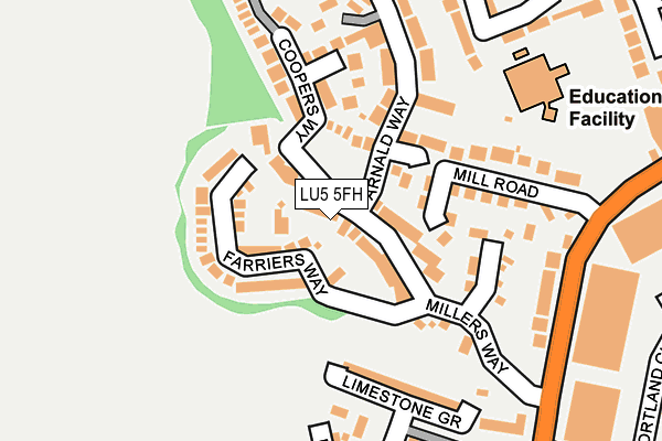 LU5 5FH map - OS OpenMap – Local (Ordnance Survey)
