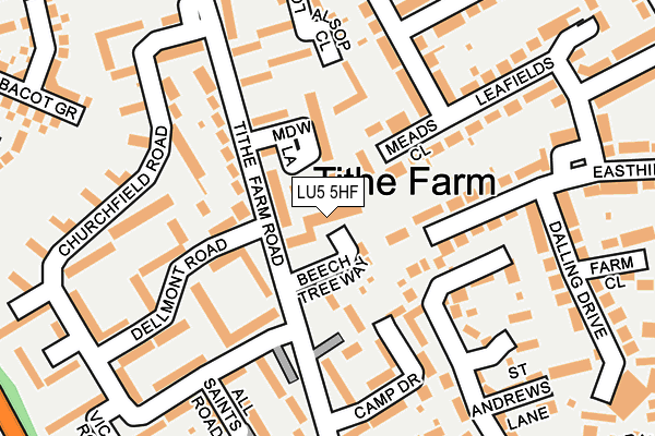 LU5 5HF map - OS OpenMap – Local (Ordnance Survey)