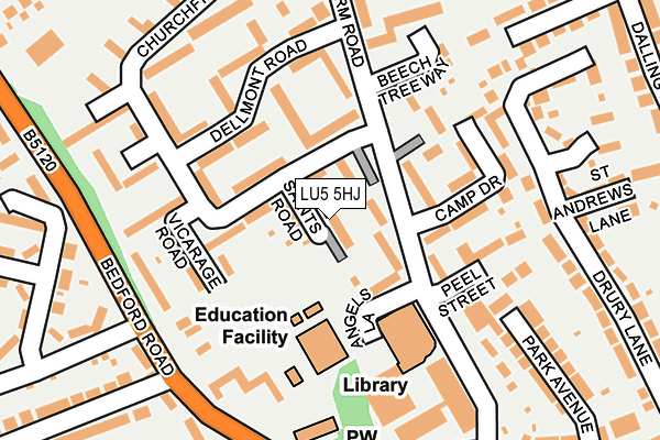 LU5 5HJ map - OS OpenMap – Local (Ordnance Survey)