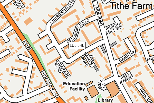 LU5 5HL map - OS OpenMap – Local (Ordnance Survey)