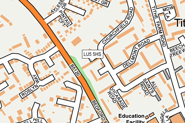 LU5 5HS map - OS OpenMap – Local (Ordnance Survey)