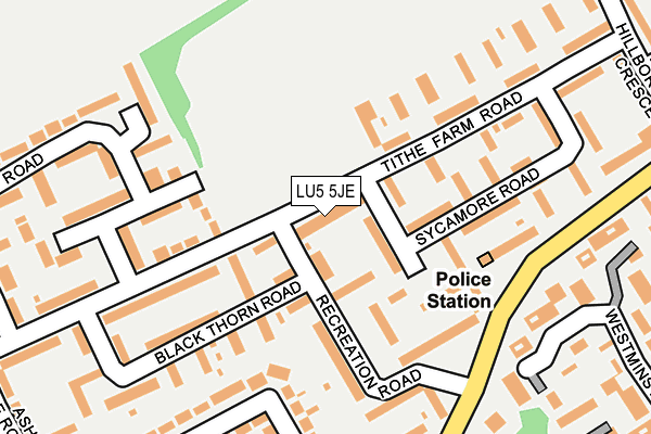 LU5 5JE map - OS OpenMap – Local (Ordnance Survey)