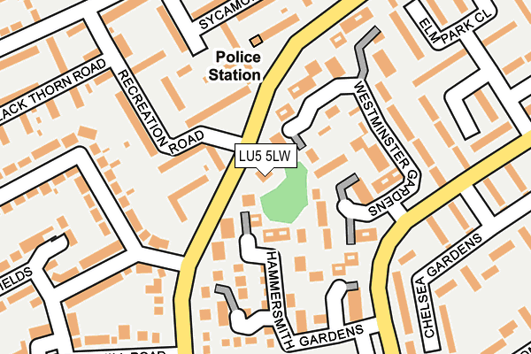 LU5 5LW map - OS OpenMap – Local (Ordnance Survey)