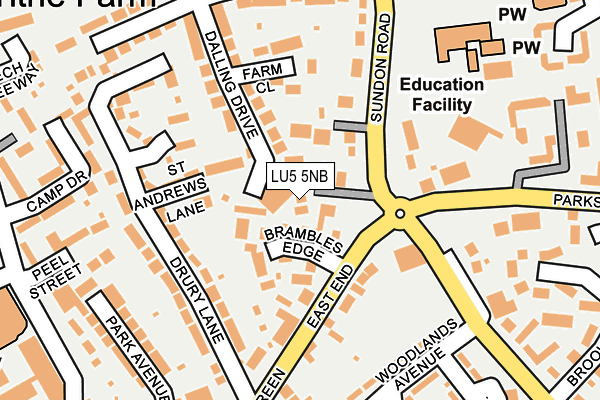 LU5 5NB map - OS OpenMap – Local (Ordnance Survey)