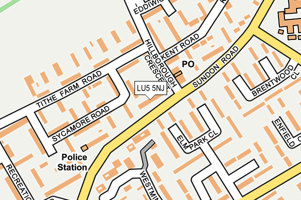 LU5 5NJ map - OS OpenMap – Local (Ordnance Survey)