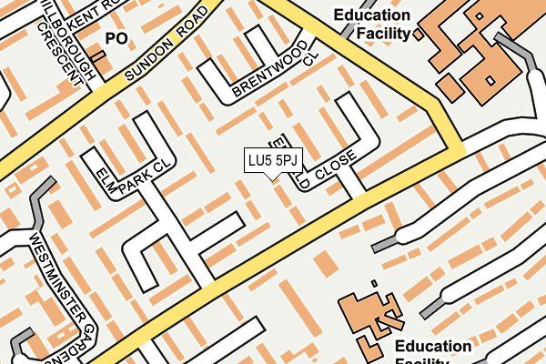 LU5 5PJ map - OS OpenMap – Local (Ordnance Survey)