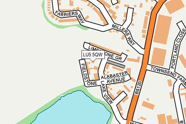 LU5 5QW map - OS OpenMap – Local (Ordnance Survey)