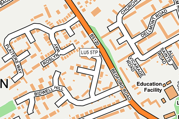 LU5 5TP map - OS OpenMap – Local (Ordnance Survey)