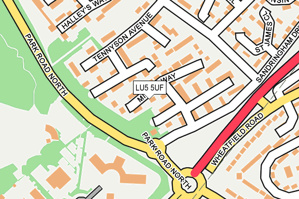 LU5 5UF map - OS OpenMap – Local (Ordnance Survey)