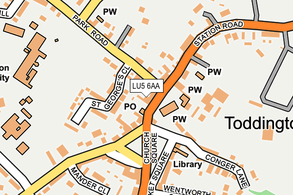 Map of TODDINGTON DENTAL SURGERY LTD at local scale