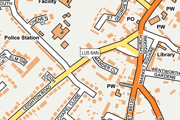 LU5 6AN map - OS OpenMap – Local (Ordnance Survey)