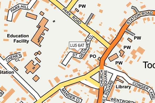 LU5 6AT map - OS OpenMap – Local (Ordnance Survey)