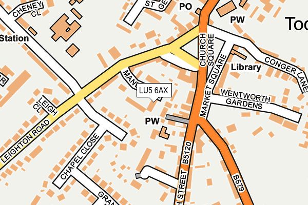 LU5 6AX map - OS OpenMap – Local (Ordnance Survey)